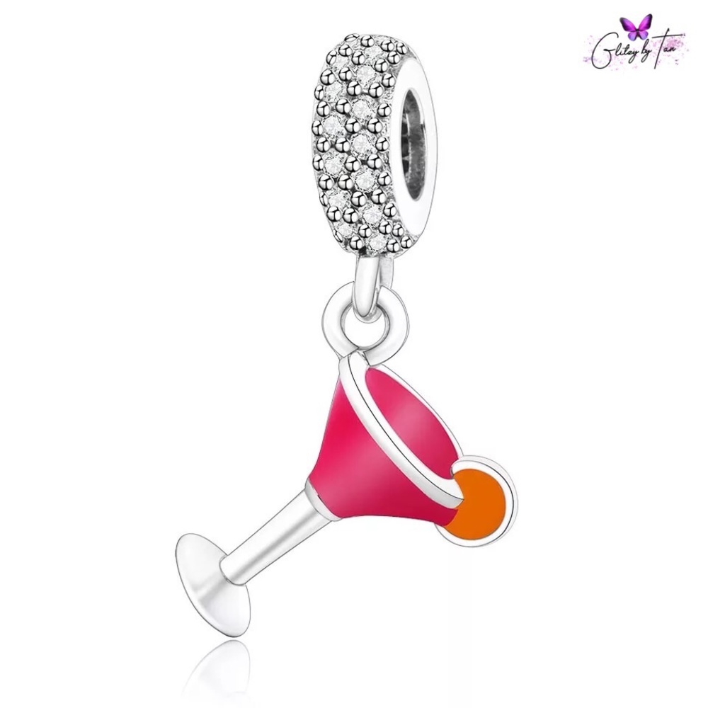 Silver Cocktail Charm